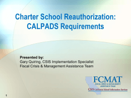 Charter School Reauthorization Rules - fcmat | csis