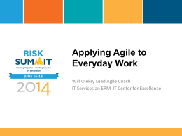 Applying AGILE to Everyday Work PPT Only