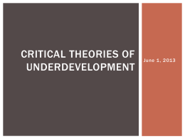 Critical Theories of Underdevelopment