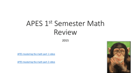 APES 1st Semester Math Review 2015