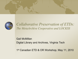 Presentation - Digital Library and Archives