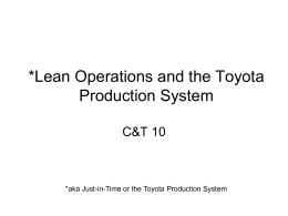 Lean Operations: Process Synchronization and Improvement
