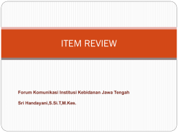 Workshop Item Development and Review