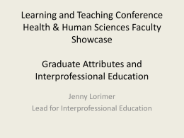 Graduate Attributes and Interprofessional Education