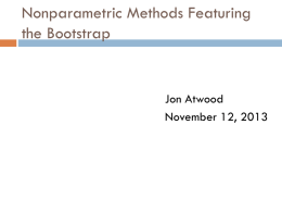 Nonparametric Methods Featuring the Bootstrap