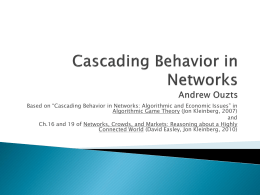 Cascading Behavior in Networks
