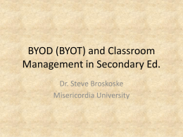 BYOD and Classroom Management in Sec. Ed.