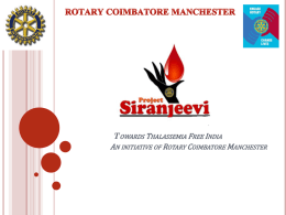 Project Siranjeevi - Rotary Club of Coimbatore Manchester