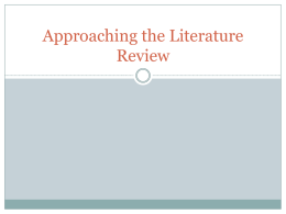 Resource H – i Approaching the literature review (dissertation)