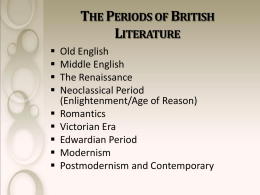 A History of British Literature