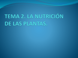 TEMA 2. LA NUTRICIÓN DE LAS PLANTAS.