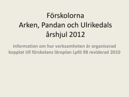 Förskolan Arkens årshjul 2012