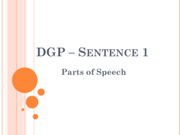 Grade 11 DGP Sentence 1