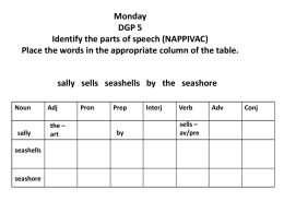 Monday DGP 5 Identify the parts of speech (NAPPIVAC) Place the