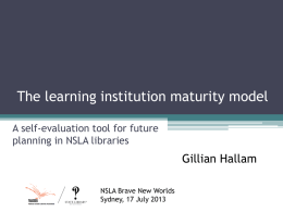 The learning institution maturity model: A self