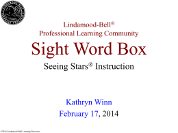 Sight Word Box - Seeing Stars Instruction
