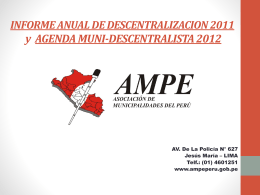 Encuentros y Congresos Desarrollados por la AMPE periodo 2011