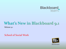 Introduction to new Blackboard features
