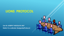 District Protocol - Lions District 318C