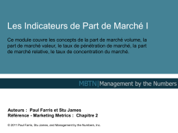 Les Indicateurs de Part de March&eacute;