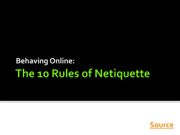 The 10 Rules of Netiquette