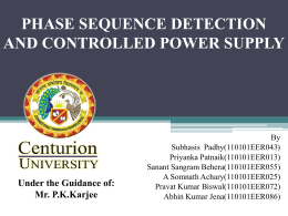 phase sequence detection and controlled power supply