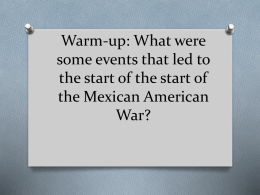 Mexican American War Acrostic Poem