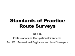 Standards of Practice - Route Surveys