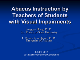 Abacus Instruction by Teachers of Students with Visual Impairments