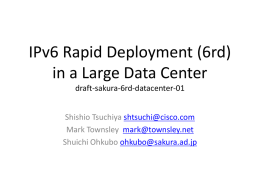 IPv6 Rapid Deployment (6rd) in a Large Data Center
