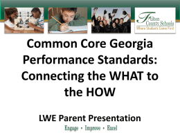 Common Core Georgia Performance Standards