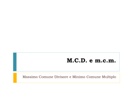 MCD e mcm - Trevisini