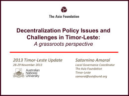 `Decentralization Policy Issues and Challenges in Timor