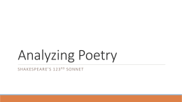 Analyzing Poetry – Sonnet 123