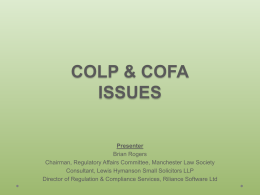 COLP and COFA issues
