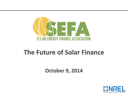 The Future of Solar Finance - The Solar Energy Finance Association