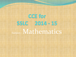 Maths CCE PPT
