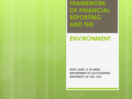 framework of financial reporting and the environment
