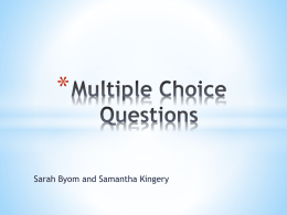 Multiple Choice Questions