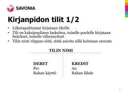 Kirjaussäännöt - webd.savonia