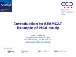 Introduction to SEAMCAT. Example of MCA study