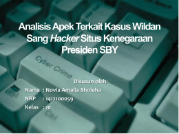 Tugas PTIK: Wildan Peretas Situs SBY