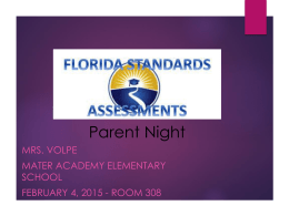 Volpe FSA PPT - Mater Academy Elementary