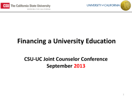 at CSU and UC - University of California