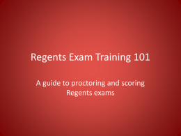 Regents Exam Training 101