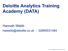 Hannah Webb - Deloitte Analytics Training Academy