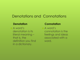 Denotations and Connotations