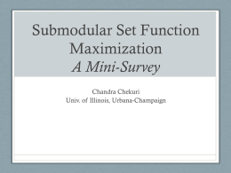 Submodular Set Function Maximization: A Mini