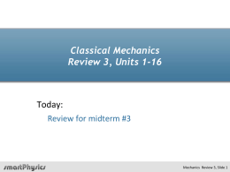 Review for Midterm 3