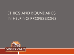 Ethics and Boundaries for Case Managers